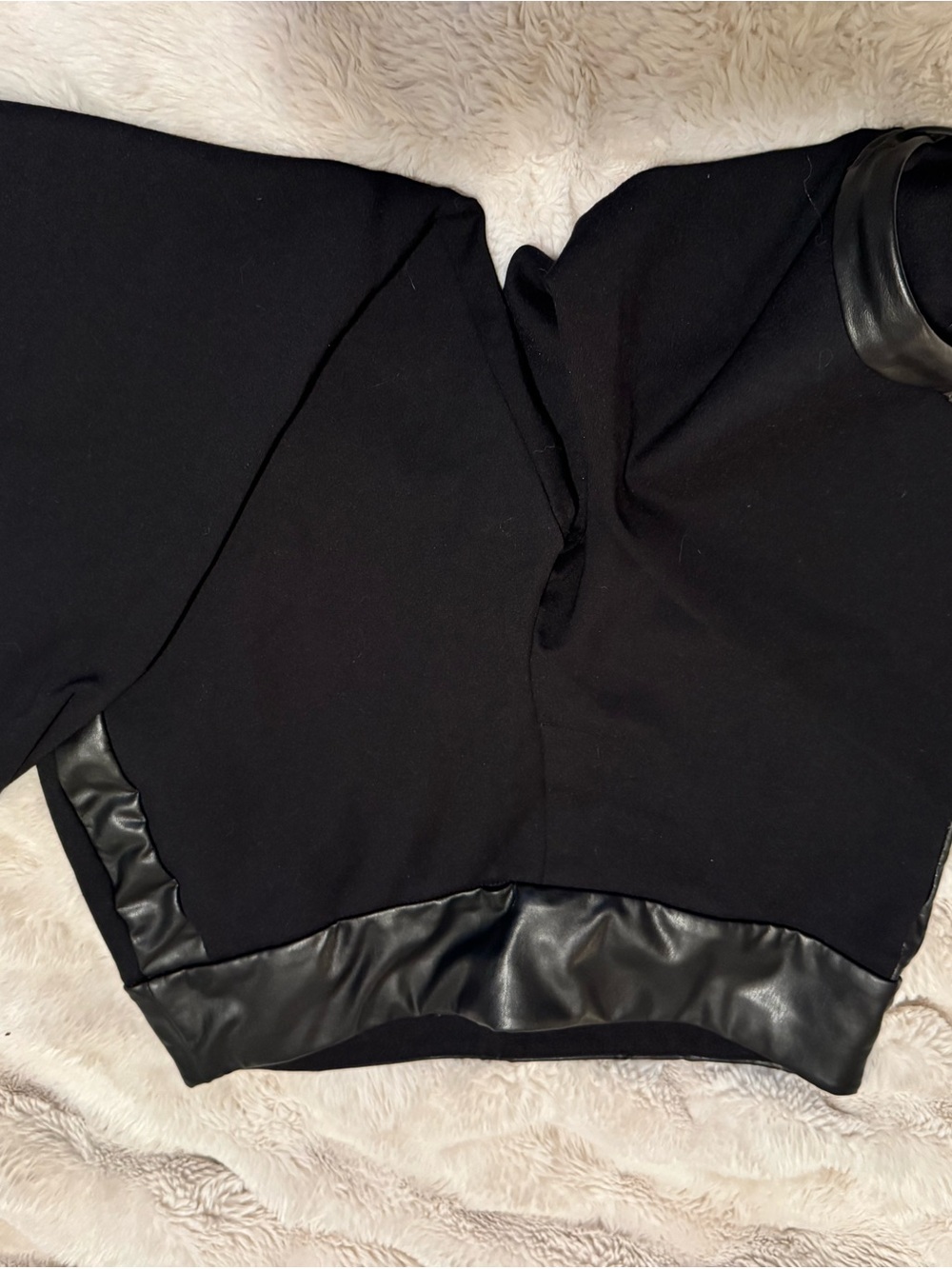 Express Black Pants with Faux Leather Trim